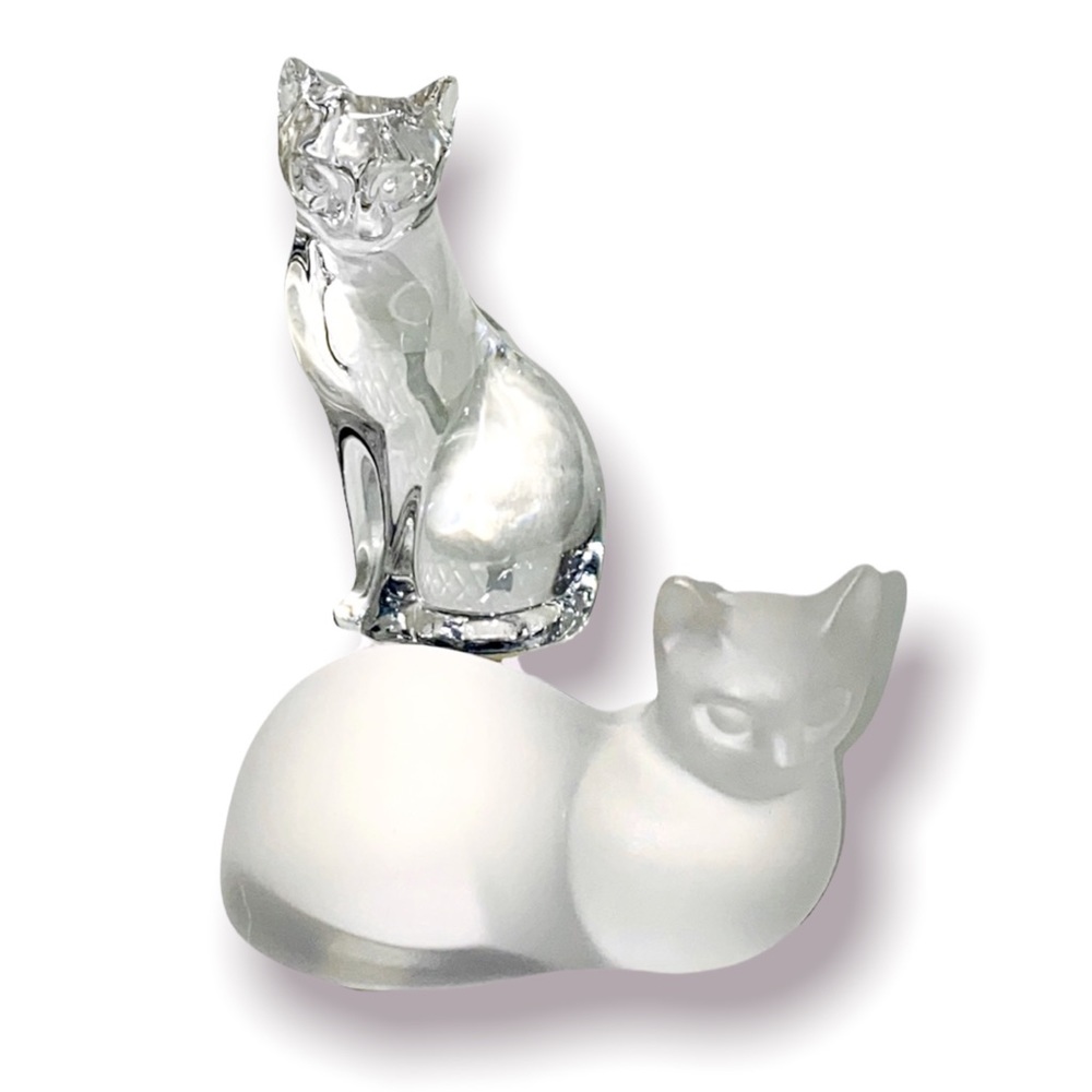 Pair of Lenox Crystal Cats (Prim & Proper)